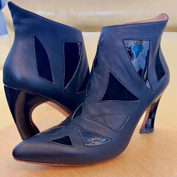 John Fluevog Twist Waltz Geometric Booties - Picture 10 of 14